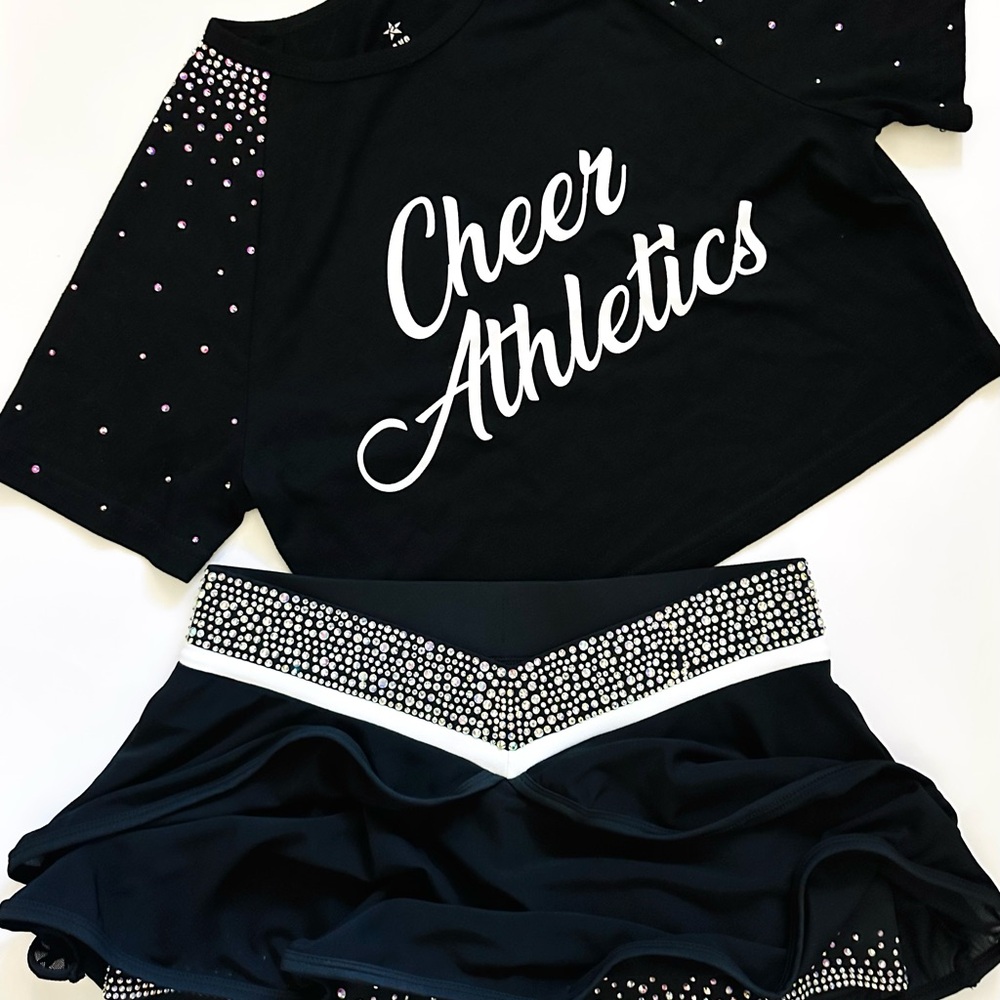 ✨SOLD✨ Cheer Athletics Black Crop Top and Skirt Set